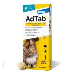 AdTab™ 2,0-8,0kg tabletka do rozgryzania i żucia przeciw pchłom i kleszczom dla kotów
